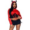 Costum Leg Avenue Devil Cropped Hoodie Rosu M-L