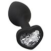 You2Toys Dop Anal Compact Din silicon cu Piatră Inimă 7.3cm Negru