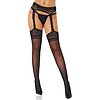Satin Touch Garterbelt Stockings Negru S-L