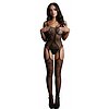 Catsuit Le Désir Fishnet and Lace Negru S-L