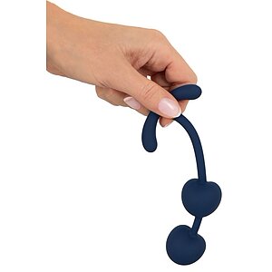 Magic Shiver Duo Bile Kegel — silicon Catifelat 15,5 cm Albastru Thumb 1
