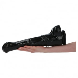 Pegasus Negru 40 cm Dildo Supradimensionat Din TPR cu Ventuză Thumb 2