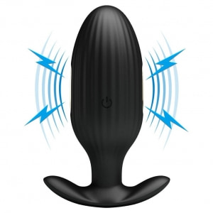 Pretty Love Jefferson — Dop Anal 12 Vibrații + 3 Electro Negru Thumb 1