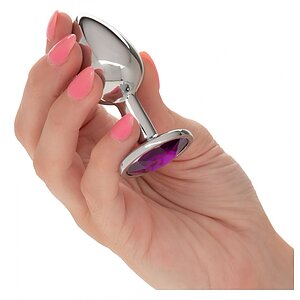 Dop Anal Jewel Mic cu Cristal Ametist, Elegant Argintiu Thumb 4