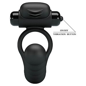 Inel Penis pentru Dublă Stimulare Hercules Negru Thumb 3