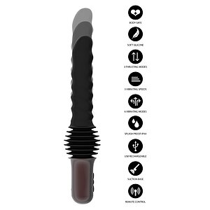 Hidden Desire Vibrator Anal cu Împingere Negru Thumb 9