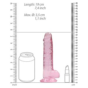 Dildo Realistic Cu Testicule 19cm Roz Thumb 4