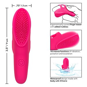 Nubby Vibe Roz – Stimulator Deget 10 Moduri, Reîncărcabil Thumb 6