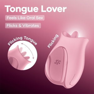 Satisfyer Tongue Lover Limbă Flicker Reîncărcabilă 8 Moduri Roz Thumb 4