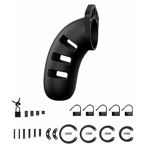 Cușcă de Castitate Man Cage Silicon Model 21 Negru Thumb 4