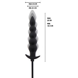Plug Anal Gonflabil Striat Negru | 18.5–23 cm Thumb 4