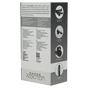 Naked Addiction 23 cm, Vibrator Rotativ și De împingere Negru Thumb 141