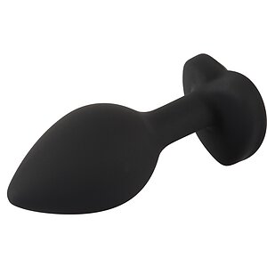You2Toys Dop Anal Compact Din silicon cu Piatră Inimă 7.3cm Negru Thumb 1