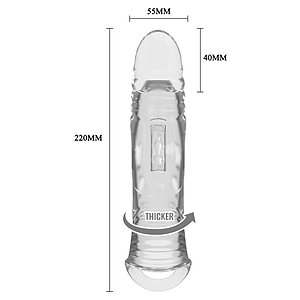 Pretty Love Manșon Penis Din TPE, Extensie Discretă Transparent Thumb 6