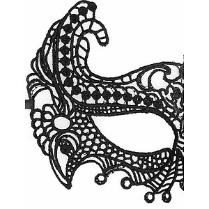 Empress Venetian Lace Mask Negru Thumb 1