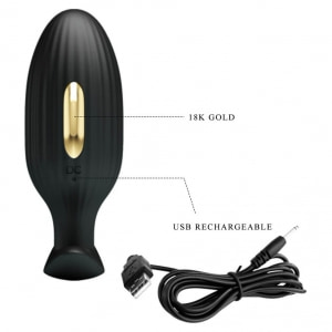 Pretty Love Jefferson — Dop Anal 12 Vibrații + 3 Electro Negru Thumb 14