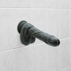 Naked Addiction 23 cm, Vibrator Rotativ și De împingere Negru Thumb 106