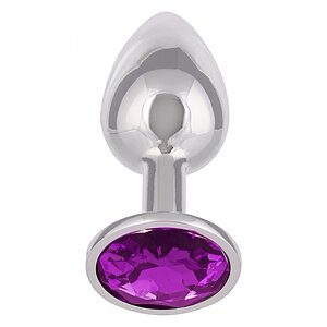 Dop Anal Jewel Mic cu Cristal Ametist, Elegant Argintiu Thumb 1