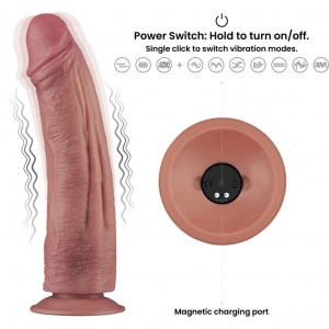 LoveToy Power 26,5 cm Vibrator Dual Density 10 Funcții Thumb 15