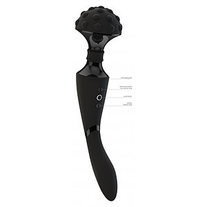 Vibrator Shiatsu Bendable Massager Wand Negru Thumb 2