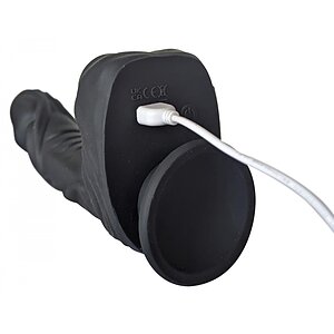 Naked Addiction 23 cm, Vibrator Rotativ și De împingere Negru Thumb 51