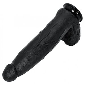 Dong XXL 32 cm Negru – Dildo Realist PVC cu Bază Largă Thumb 2