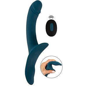 Set Strap-On You2Toys — 7 Moduri, Reîncărcabil Albastru Thumb 2