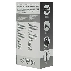 Naked Addiction 23 cm, Vibrator Rotativ și De împingere Negru Thumb 36