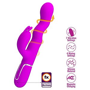 Pretty Love Laursen – Vibrator curbat Reîncărcabil 7+4, Mov Thumb 3