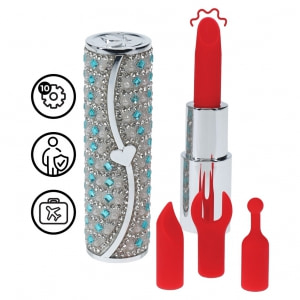Tiffany Ruj Vibrator 5 Moduri Discret Reîncărcabil Roșu Thumb 1