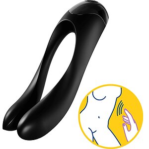 Vibrator Finger Candy Cane Satisfyer Negru Thumb 1
