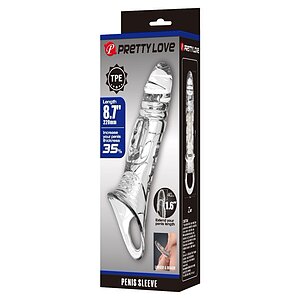 Pretty Love Manșon Penis Din TPE, Extensie Discretă Transparent Thumb 7