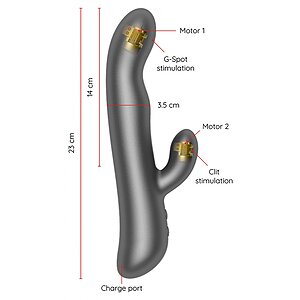 Oninder Oslo Rabbit Rotation App, 2 Motoare, IPX7 Negru Thumb 2