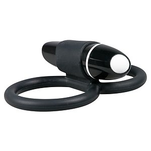 Inel Penis Smile Double Penis Cage Negru Thumb 1