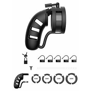 Cușcă de Castitate Man Cage Silicon Model 19 Negru Thumb 2