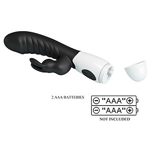 Pretty Love Naughty Bunny – Dublu Stimulator, 30 Moduri Negru Thumb 8