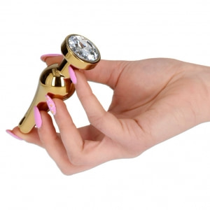 Plug Anal Mini 10 cm Auriu cu Bijuterie Toyz4lovers Thumb 4