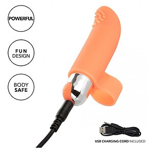 Vibrator Clitoridian Finger Tickler Portocaliu Thumb 4
