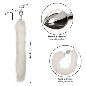 CalExotics Running Wild – Plug Metalic cu Coadă Albă 36.75cm Thumb 2