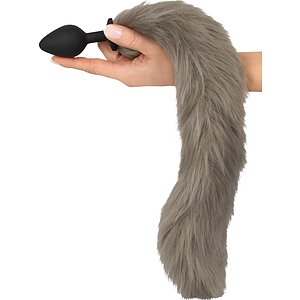 Coada Fluffy Gri cu Plug Din silicon You2Toys — 45 cm Thumb 4