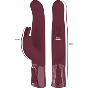 She.E.O Rabbit Rotativ Reîncărcabil — 10 Vibrații, 3 Rotații Vișiniu Thumb 9