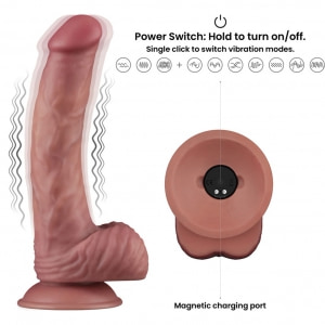 Vibrator Dublă Densitate LoveToy Power 23cm, 10 Moduri Thumb 8
