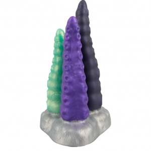 Triplu Tentacul 3-în-1 — Ventuză Puternică, Silicon Argintiu Thumb 3