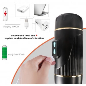 Mistress Kay – Masturbator Dublu, 2 Motoare, 10 Trepte Negru Thumb 6