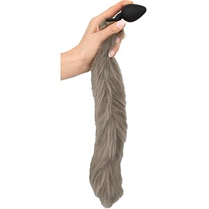 Coada Fluffy Gri cu Plug Din silicon You2Toys — 45 cm Thumb 6