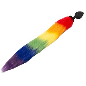 Plug Anal You2Toys cu Coadă Pufoasă Rainbow 42 cm Negru Thumb 2