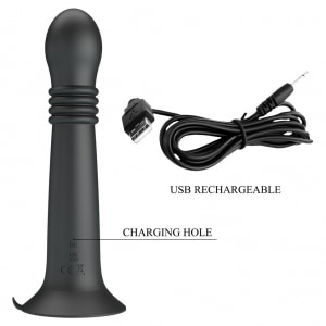 Pretty Love Stellan Vibrator 4 împingeri 4 Rotații Negru Thumb 9