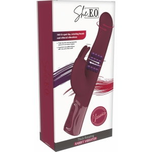 She.E.O Rabbit Rotativ Reîncărcabil — 10 Vibrații, 3 Rotații Vișiniu Thumb 11