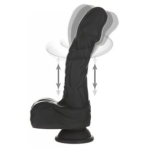 Naked Addiction 23 cm, Vibrator Rotativ și De împingere Negru Thumb 66