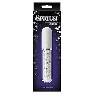 Vibrator Silicon Stardust Charm Alb Thumb 1